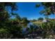 Scenic water view showcasing lush greenery and a glimpse of the home's exterior at 7225 Sea Mist Dr, Port Charlotte, FL 33981