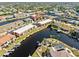 Gorgeous aerial shot of the property, beautifully situated on the tranquil waterfront with boat access at 1345 Mediterranean Dr # A105, Punta Gorda, FL 33950