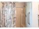 Bathroom shower with curtain and grab bar at 3249 Cedarbrook Dr, Punta Gorda, FL 33982