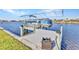 Boat lift offering convenient access to boating activities from your waterfront property at 4178 Rose Arbor Cir, Port Charlotte, FL 33948