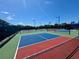 View of modern pickleball courts showcasing the state-of-the-art facilities under a bright blue sky at 14413 Heritage Landing Blvd, Punta Gorda, FL 33955