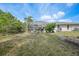 Expansive backyard with a screened-in pool enclosure, mature trees, and plenty of room to enjoy the outdoors at 1556 Eagle St, Port Charlotte, FL 33952
