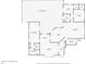 Detailed floor plan showcasing the layout of the home, including a primary bedroom, living room, and screened patio/pool at 1556 Eagle St, Port Charlotte, FL 33952