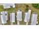 Overhead aerial view of mobile homes, and lawns at 5488 Holiday Park Blvd, North Port, FL 34287