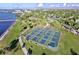 Community aerial view highlighting pickleball courts and recreation areas at 740 W Virginia Ave, Punta Gorda, FL 33950