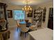 Chic dining area with a glass-top table, elegant chandelier, and decorative wall accents at 1233 Dewhurst St, Port Charlotte, FL 33952