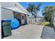 Fenced in backyard, featuring a storage area, and a view of the pool area at 1249 Indus, Venice, FL 34293
