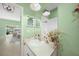 Light green bathroom featuring a vanity with sink and mirror, and stylish decor at 2024 Royal Tern Cir, Punta Gorda, FL 33983