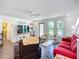 Bright living room with modern decor, neutral tones, and ample natural light creates a welcoming space at 582 Ridgewood Nw St, Port Charlotte, FL 33952