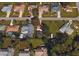 Aerial view of a property featuring a private pool in a tranquil, residential neighborhood at 18459 Inwood Ave, Port Charlotte, FL 33948