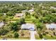 Scenic aerial view of a single-story home, nestled among lush greenery and mature trees in a tranquil neighborhood at 2685 Nanette Ln, North Port, FL 34286