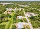 Expansive aerial view of a home situated in a peaceful, tree-lined community, showcasing neighborhood layout at 2685 Nanette Ln, North Port, FL 34286