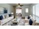 Comfortable living room with modern furniture, eye-catching rug, and elegant decor at 6272 Sooner St, North Port, FL 34287