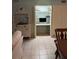 A home office tucked into a closet in a multi-purpose space showcases clever design and storage solutions in a comfortable setting at 150 Harborside Ave # 134, Punta Gorda, FL 33950