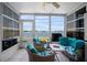 Relaxing sunroom with comfortable furniture and stunning lake views at 26290 Rampart Blvd # D, Punta Gorda, FL 33983