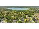 Picturesque aerial shot of a community near a beautiful lake, surrounded by verdant trees and nature at 1102 Hunt Club Ln, Valrico, FL 33594
