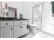 A well-kept bathroom featuring a shower and a single vanity with ample storage at 25179 Campos Dr, Punta Gorda, FL 33983