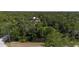 A serene aerial view showcases a home nestled within a dense forest, offering privacy and seclusion at 3136 Joshua St, Port Charlotte, FL 33948