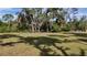 Large private backyard with lush landscaping and mature trees at 3136 Joshua St, Port Charlotte, FL 33948