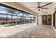 Beautiful view of the waterway from the pool area with the covered lanai at 340 Belaire Ct, Punta Gorda, FL 33950