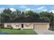 Charming single-story home with a covered front porch and attached two-car garage, perfect for suburban living at 7 Pine Valley Ct, Rotonda West, FL 33947