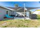 Outdoor patio area features comfortable seating, a grill, and a sun sail for a shaded space at 13449 Muriel Ave, Port Charlotte, FL 33981