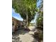 Backyard view featuring lush trees, a gravel path, and an enclosed patio at 187 Beeney Se Rd, Port Charlotte, FL 33952