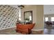 The lobby boasts an interesting wall print with tile floors and a table shaped like a wooden boat at 2020 Willow Hammock Cir # 302, Punta Gorda, FL 33983