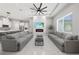 Bright living room boasting a fireplace, recessed lighting, and an open concept layout with great flow at 2186 Florala St, North Port, FL 34287