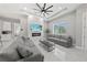 Cozy living room featuring a fireplace, modern decor, recessed lighting and an open concept design at 2186 Florala St, North Port, FL 34287