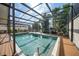 Backyard enclosed pool with a large deck area, great for outdoor entertaining and relaxation at 25188 Marion Ave # 10, Punta Gorda, FL 33950