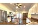 Kitchen with white cabinets, stainless appliances, a center island, and an antique hutch at 6405 Alan Blvd, Punta Gorda, FL 33982
