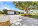 Charming home featuring a spacious driveway, lush landscaping, and attached two-car garage at 18753 Klingler Cir, Port Charlotte, FL 33948