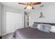 Bedroom featuring a plush queen bed, and lots of closet space at 2411 Atwater Dr, North Port, FL 34288