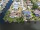Aerial view showing the property's expansive waterfront lot and surrounding area at 453 Carolyn Ln, Punta Gorda, FL 33950