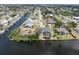 Beautiful aerial view of property with waterfront access, showcasing the neighborhood and nearby amenities at 453 Carolyn Ln, Punta Gorda, FL 33950