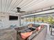 Enclosed back patio featuring decorative lights, and access to the pool, offering a relaxing outdoor retreat at 6531 Marius Rd, North Port, FL 34287