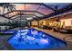 Backyard with a private pool, spa, and outdoor seating at 1255 Eider Ct, Punta Gorda, FL 33950