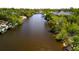 Aerial view of the waterway, showcasing the property's waterfront location at 17356 Gulfspray Cir, Port Charlotte, FL 33948