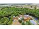 Waterfront property with lush greenery, canal access, screened pool, and surrounding landscape at 3400 Allapatchee Dr, Punta Gorda, FL 33950
