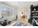 This is a home office featuring a zebra rug, desk, and a chandelier at 95 N Marion Ct # 135, Punta Gorda, FL 33950