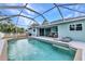 Beautiful screened-in pool with a lounge area, complemented by a lush green yard, perfect for relaxation at 3104 Garbett Ter, North Port, FL 34288