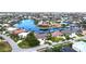 Aerial view of canal-front homes in a waterfront community at 3787 Whippoorwill Ct, Punta Gorda, FL 33950