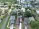Expansive aerial view of a residential neighborhood showcasing homes with mature trees and well-maintained streets at 7413 S Elliott St, Tampa, FL 33616