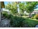 Well-maintained backyard with lush greenery and partial building view at 1515 Forrest Nelson Blvd # N101, Port Charlotte, FL 33952