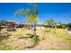 Expansive backyard featuring a charming gazebo, tropical trees, and lush greenery, ideal for outdoor living at 159 Godfrey Ne Ave, Port Charlotte, FL 33952