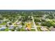 Aerial view reveals a charming home with a pool nestled in a quiet, green residential area at 20355 Mount Prospect Ave, Port Charlotte, FL 33952