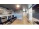 Cozy basement movie room with recliner seating, recessed lighting, and mounted projector at 20407 Albury Dr, Port Charlotte, FL 33952