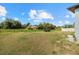 Large grassy backyard with distant views of the house and surrounding trees on a sunny day at 3544 Monfero Ave, North Port, FL 34286