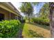 Expansive backyard with manicured lawn and lush landscaping at 1215 Jonah Dr, North Port, FL 34289